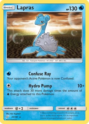 Lapras 031/181  - Reverse Holofoil SM  Team Up - Rare