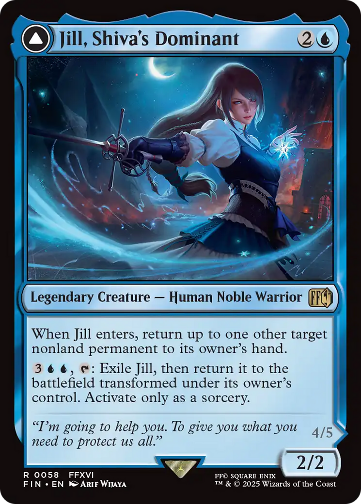 Jill, Shiva's Dominant // Shiva, Warden of Ice (FIN-058) - FINAL FANTASY: (enchantment) Foil