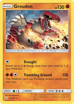 Groudon 113/236  SM  Cosmic Eclipse - Rare