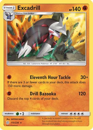 Excadrill 115/236  - Holofoil SM  Cosmic Eclipse - Holo Rare