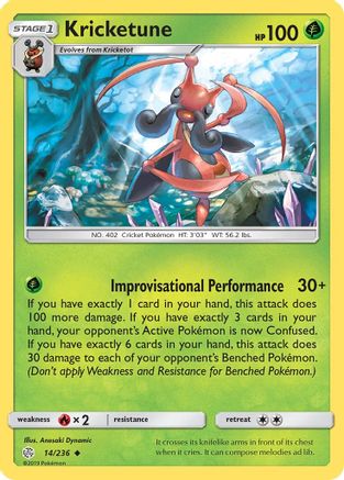 Kricketune 014/236  - Reverse Holofoil SM  Cosmic Eclipse - Uncommon