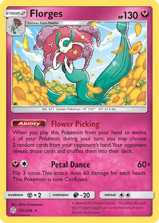 Florges 152/236  - Holofoil SM  Cosmic Eclipse - Holo Rare