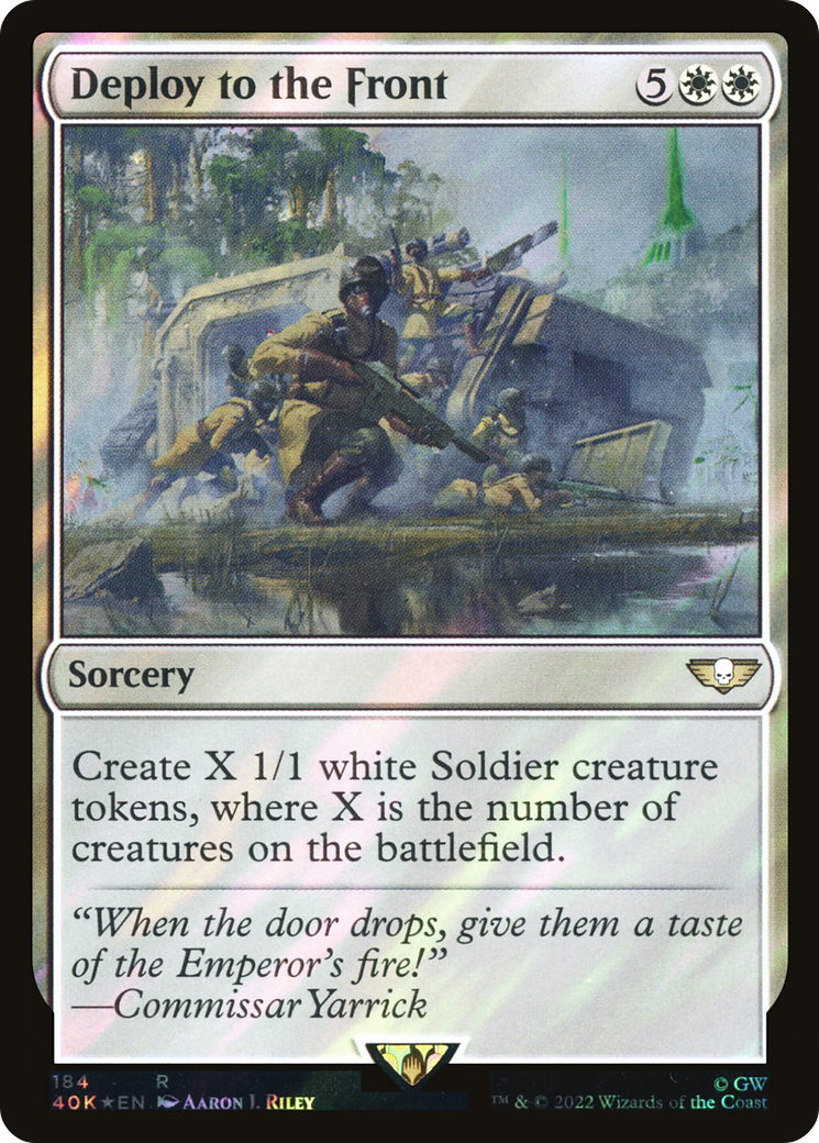 Deploy to the Front (Surge Foil) (40K-184★) - Warhammer 40,000 Commander Foil