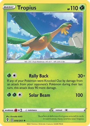 Tropius 006/203 - SWSH07 Evolving Skies - Rare