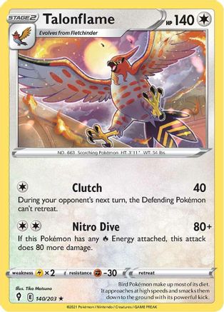 Talonflame 140/203 - SWSH07 Evolving Skies - Rare