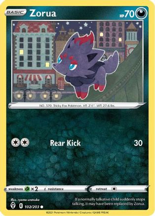 Zorua 102/203 - SWSH07 Evolving Skies - Common