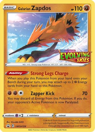 Galarian Zapdos (Prerelease) SWSH124/307 - Holofoil SWSH Sword & Shield Promo Cards - Promo