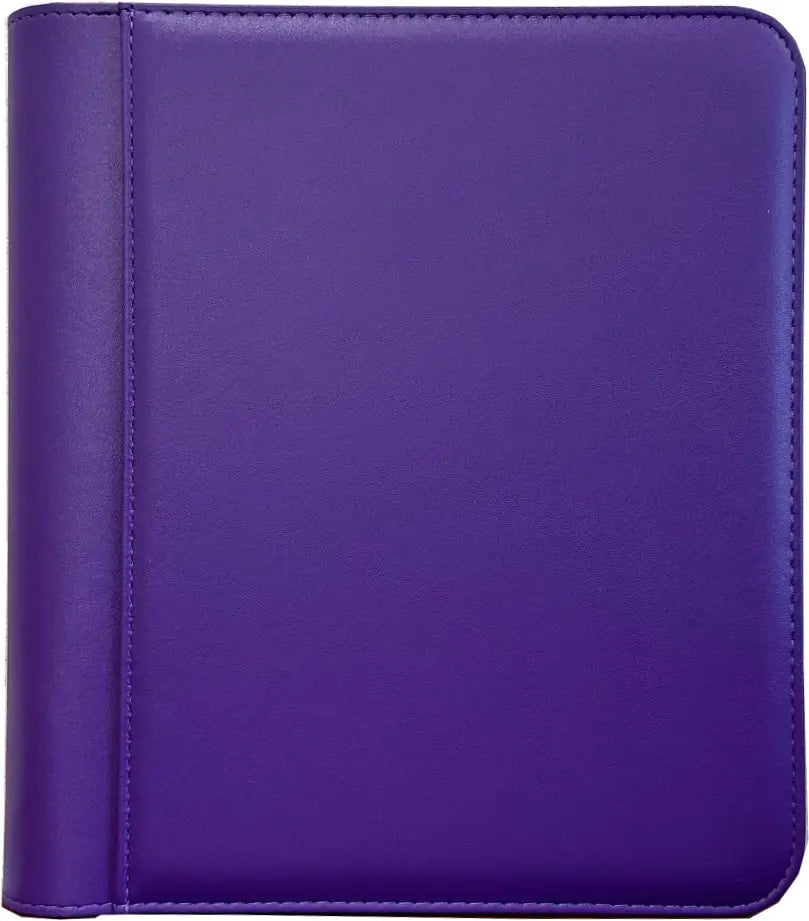4-Pocket Zippered Toploader Binder - Leatherette Purple