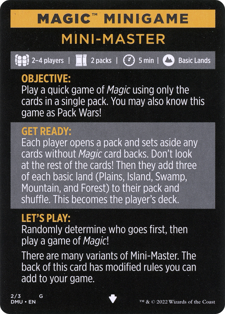 Mini-Master // Mini-Master (cont'd) (MDMU-002) - Dominaria United Minigames Foil