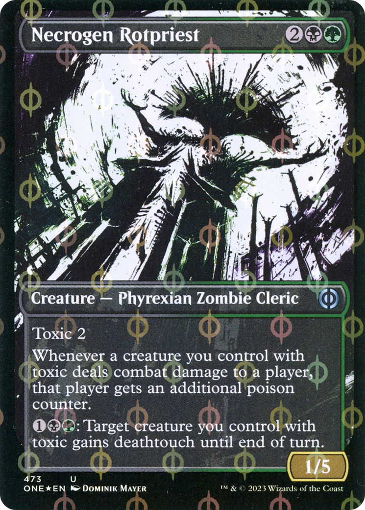 Necrogen Rotpriest (Showcase) (Step-and-Compleat Foil) (ONE-473) - Phyrexia: All Will Be One: (Showcase) Foil