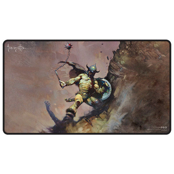 Black Stitched - Artist Spotlight Frank Frazetta- Warrior with Ball and Chain Playmat