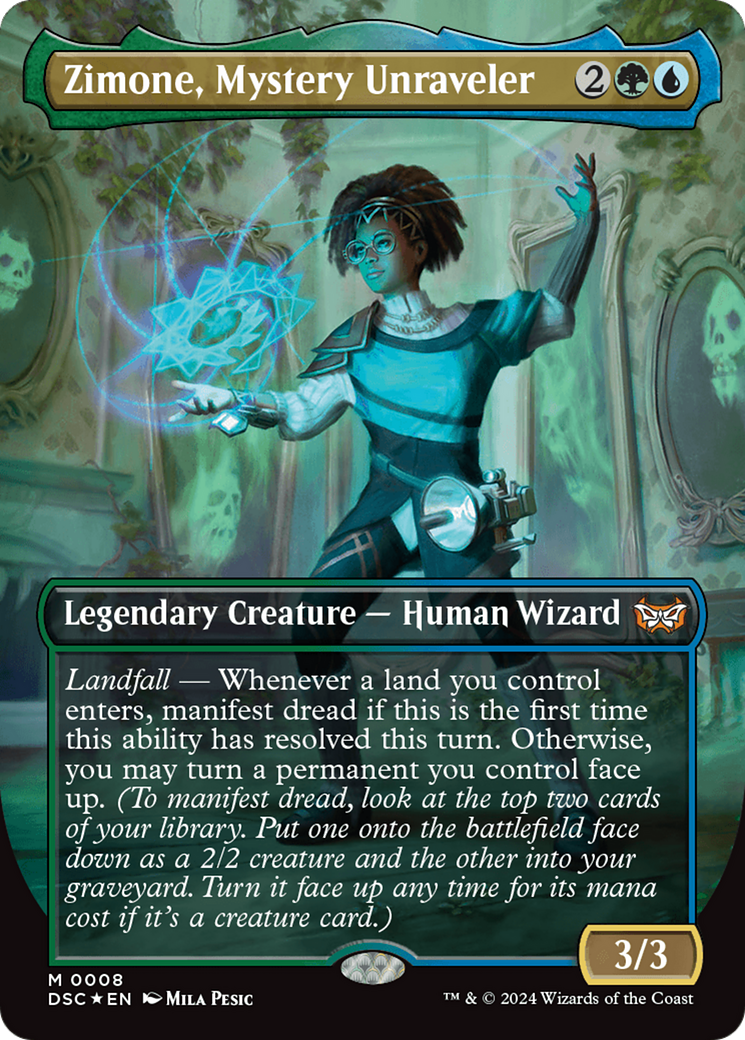 Zimone, Mystery Unraveler (DSC-008) - Duskmourn: House of Horror Commander (Borderless)