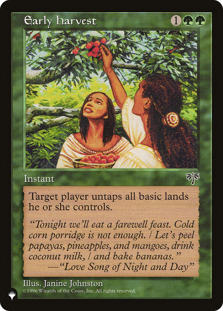 Early Harvest (LIST-213) - The List