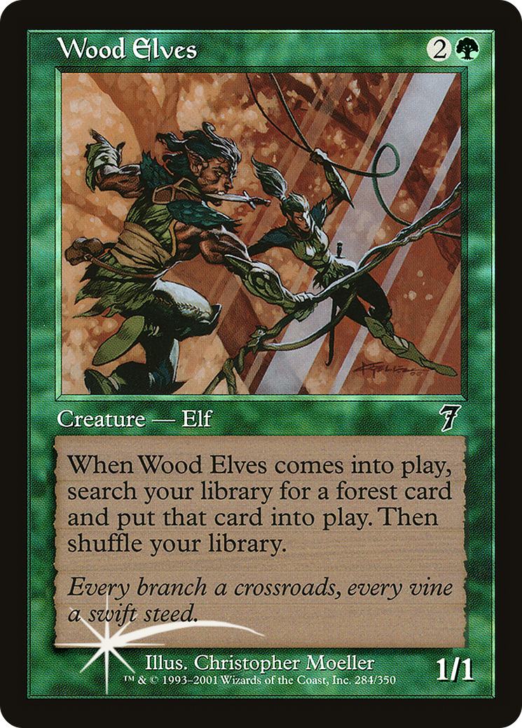 Wood Elves (7ED-284) - 7th Edition Foil