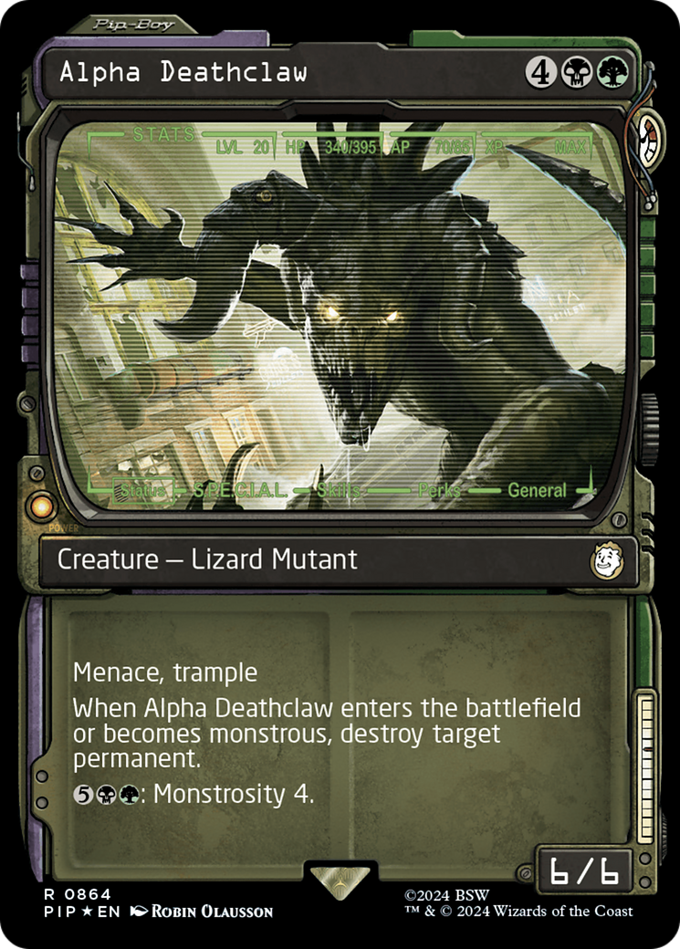 Alpha Deathclaw (Showcase) (Surge Foil) (PIP-864) - Fallout: (Showcase) Foil