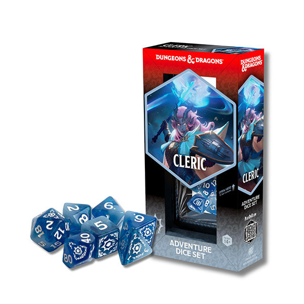 D&D Adventure Dice Set - Cleric - White / Blue