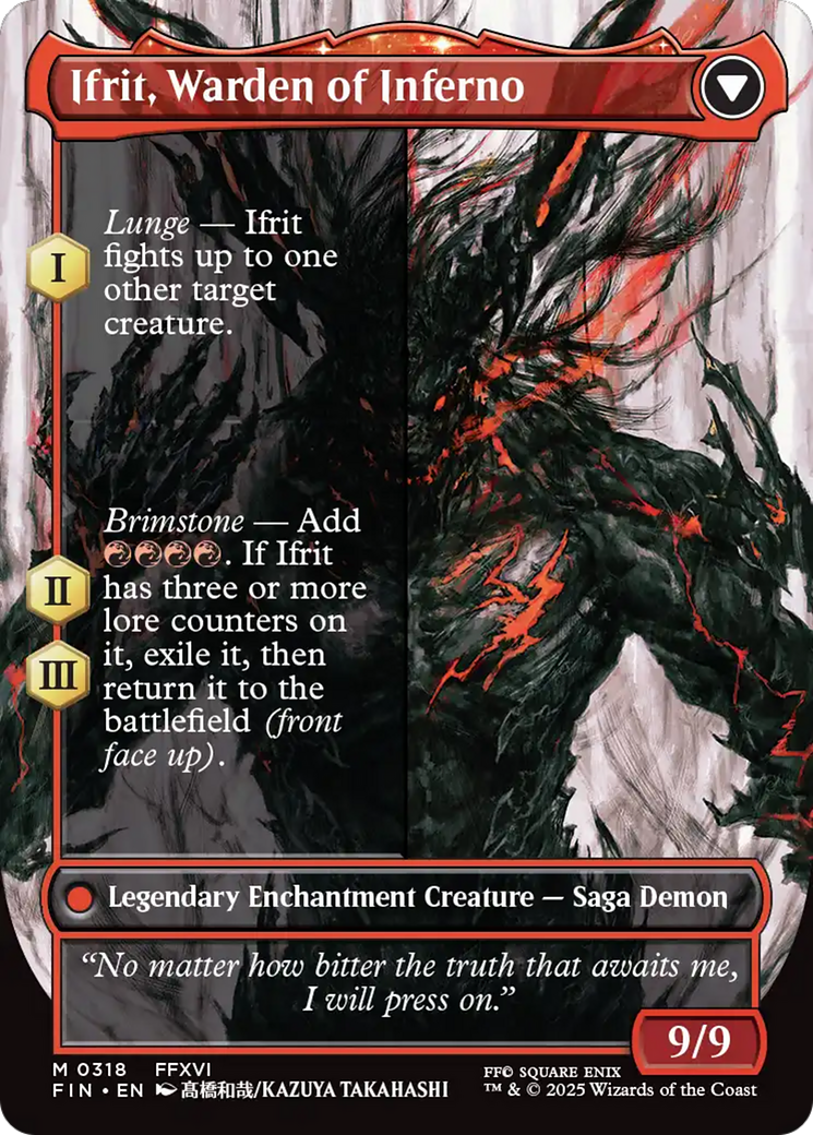 Clive, Ifrit's Dominant // Ifrit, Warden of Inferno (FIN-318) - FINAL FANTASY: (enchantment) (Borderless)