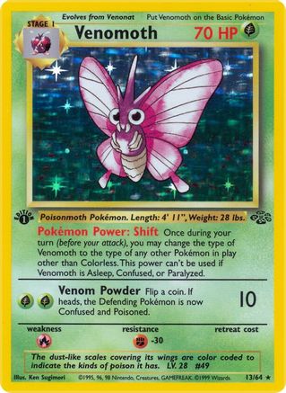 Venomoth (13) 013/64  - Unlimited Holofoil Jungle - Holo Rare