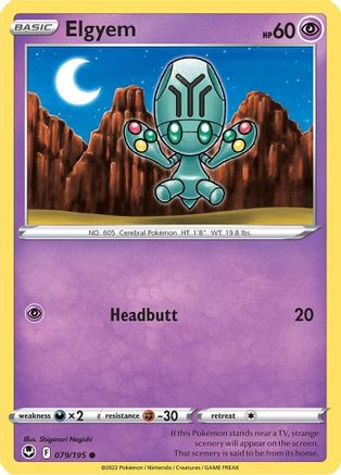 Elgyem 079/195  SWSH12 Silver Tempest - Common