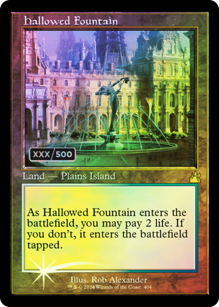 Hallowed Fountain (Retro Frame) (Serial Numbered) (RVR-404Z) - Ravnica Remastered Foil