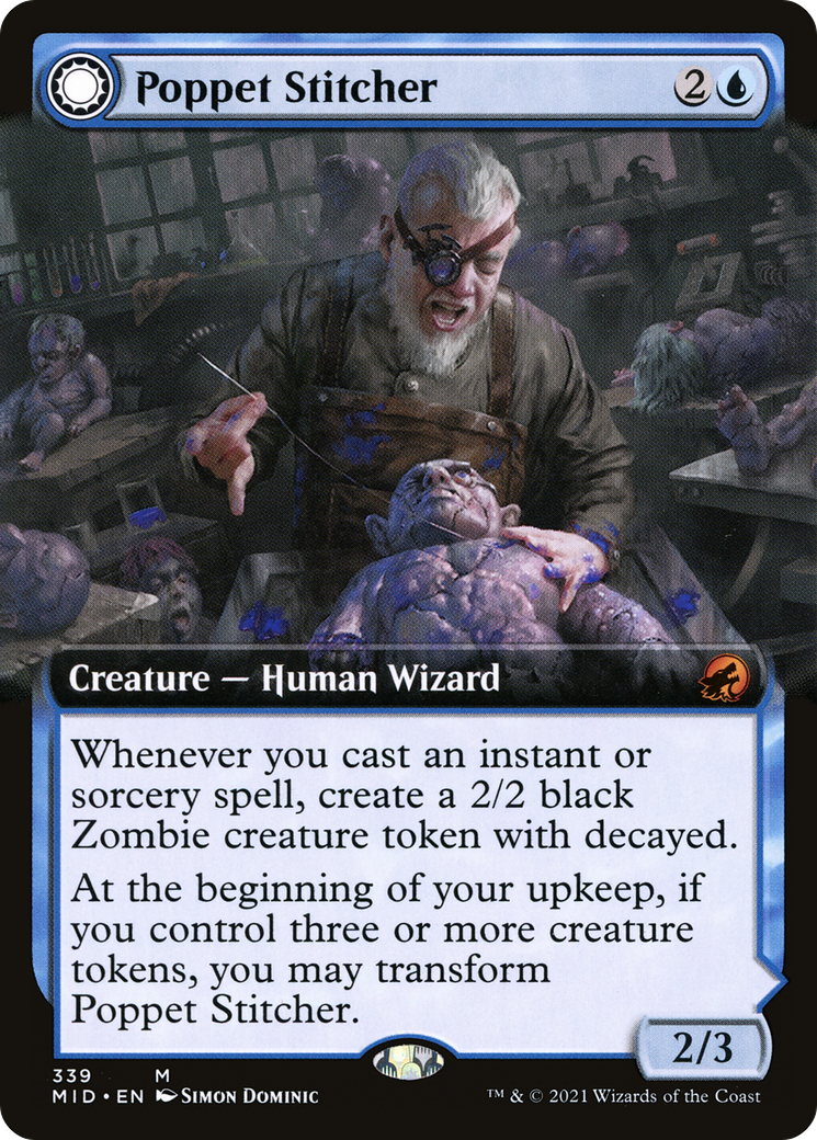 Poppet Stitcher (Extended Art) (MID-339) - Innistrad: Midnight Hunt: (Extended Art, Double Faced Transform)