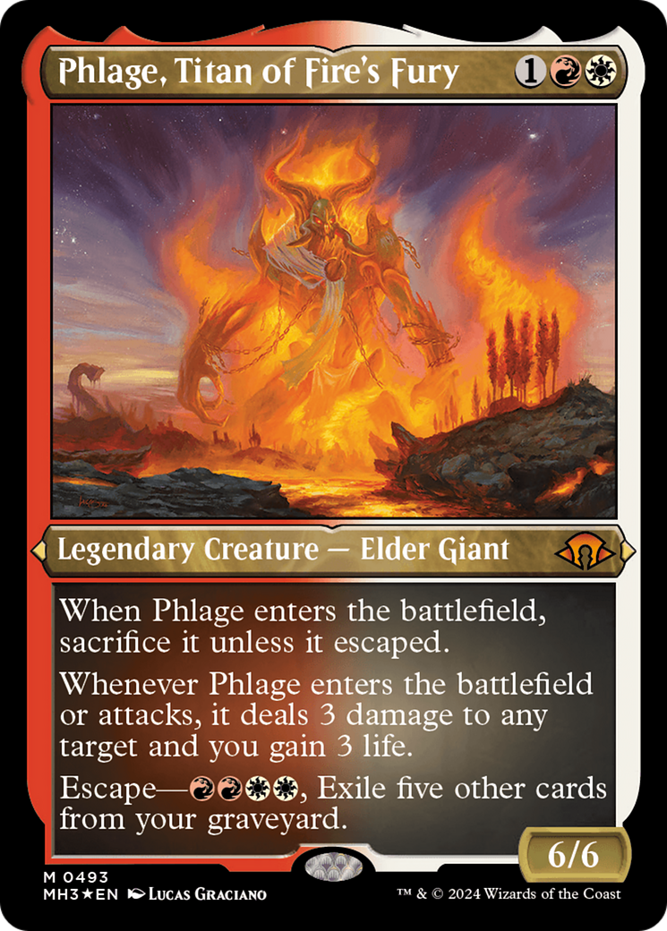Phlage, Titan of Fire's Fury (Foil Etched) (MH3-493) - Modern Horizons 3 Etched Foil