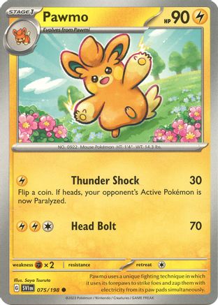 Pawmo 075/198  - Reverse Holofoil SV01 Scarlet & Violet Base Set - Common