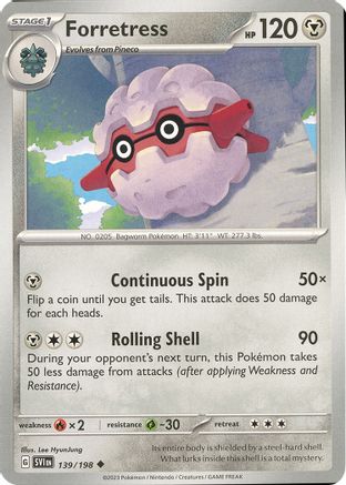 Forretress 139/198  SV01 Scarlet & Violet Base Set - Uncommon