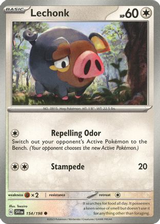 Lechonk 154/198  - Reverse Holofoil SV01 Scarlet & Violet Base Set - Common