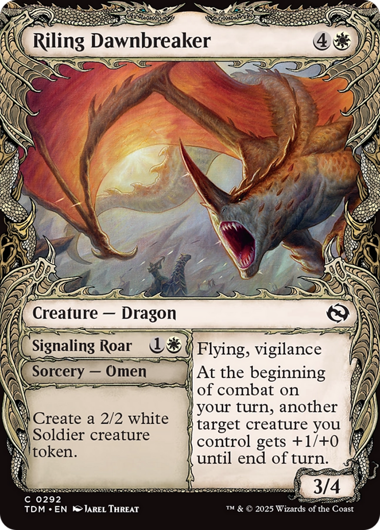 Riling Dawnbreaker // Signaling Roar (TDM-292) - Tarkir: Dragonstorm: (Showcase)