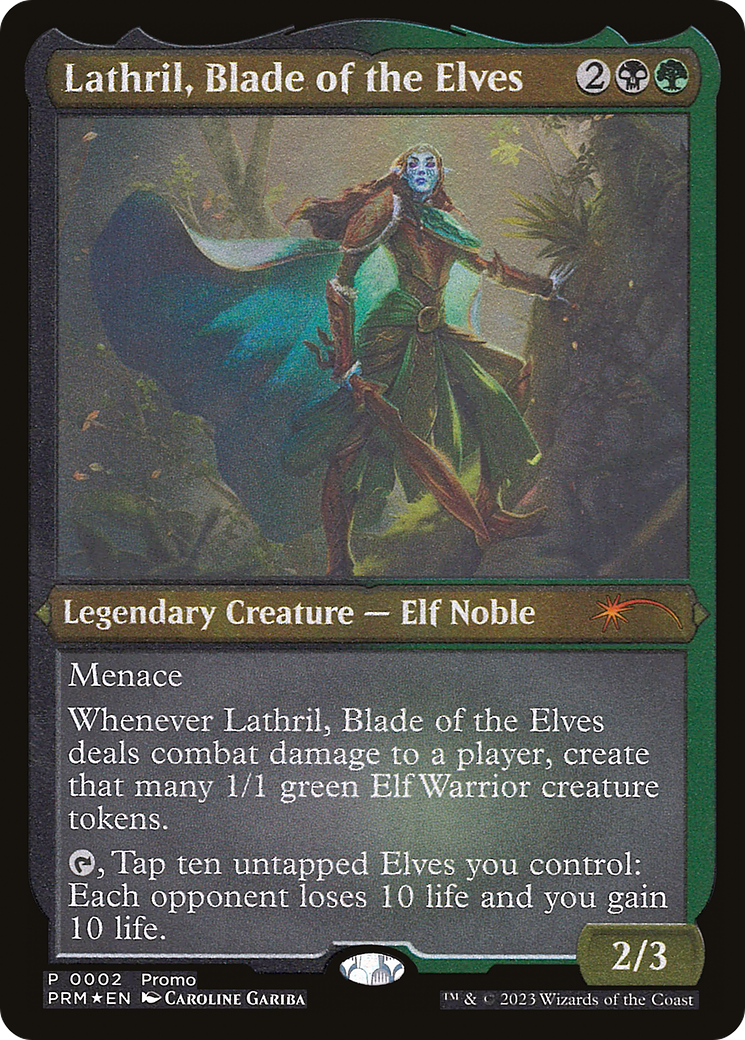 Lathril, Blade of the Elves (Foil Etched) (MEDIA-002) - Kaldheim Promos Etched Foil