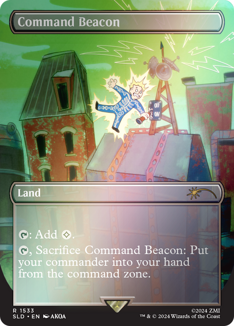 Command Beacon (Rainbow Foil) (SLD-1533★) - Secret Lair Drop (Borderless) Foil