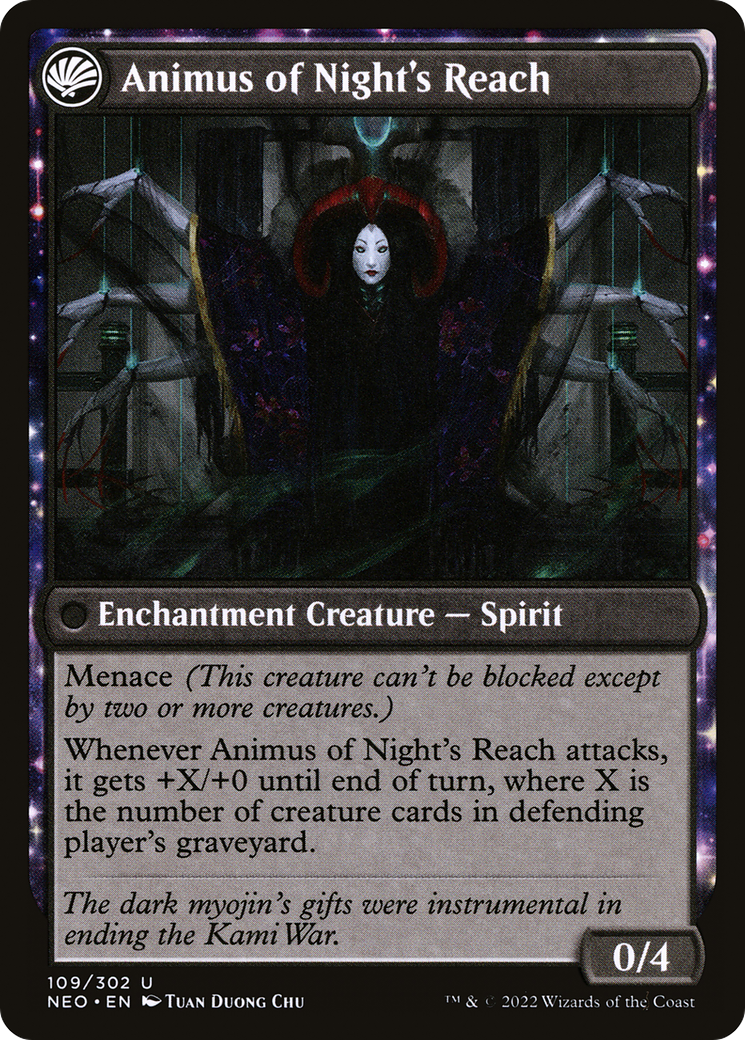 The Long Reach of Night (NEO-109) - Kamigawa: Neon Dynasty: (fandfc, enchantment)