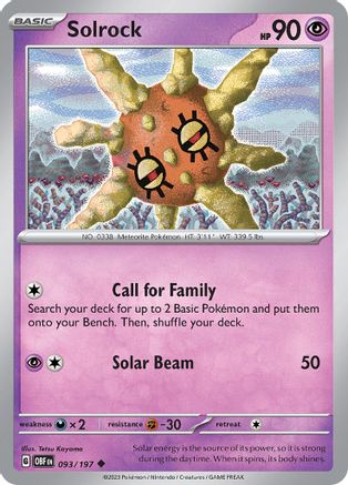 Solrock 093/197  SV03 Obsidian Flames - Uncommon