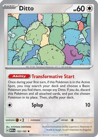 Ditto 132/165  - Holofoil SV Scarlet & Violet 151 - Rare