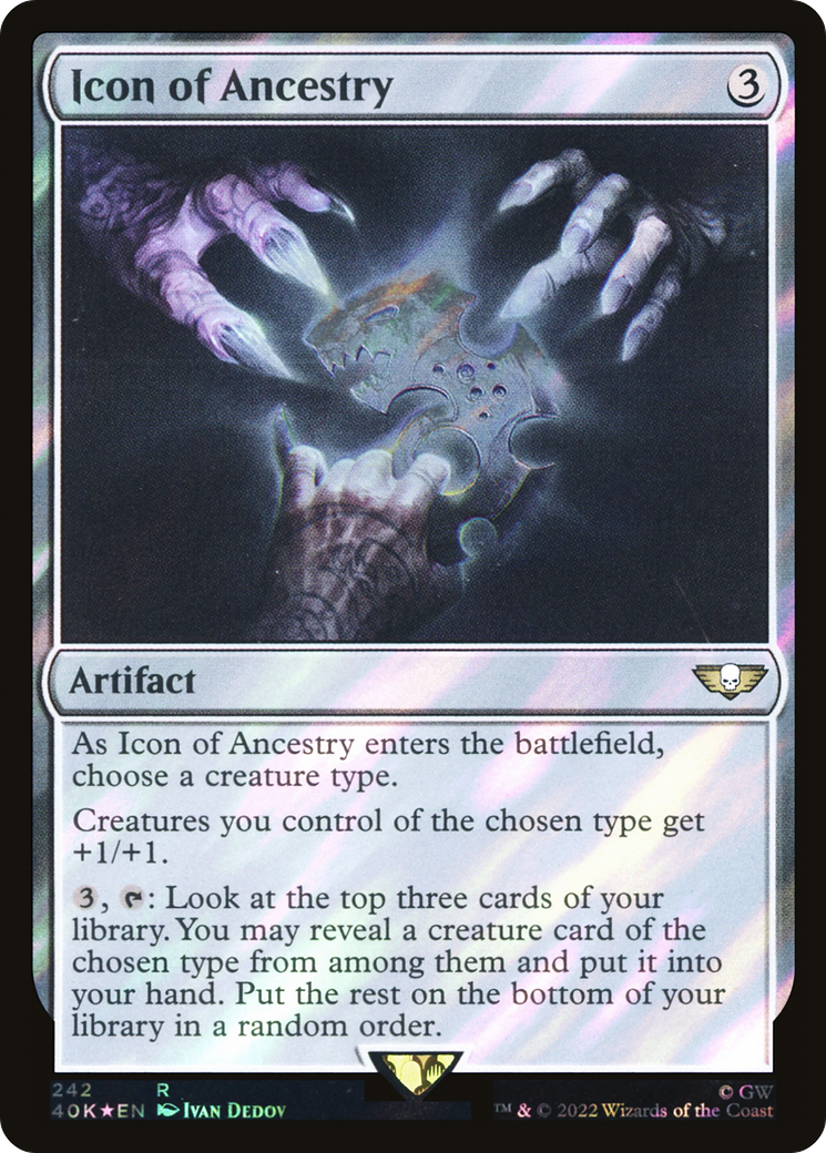 Icon of Ancestry (Surge Foil) (40K-242★) - Warhammer 40,000 Commander Foil