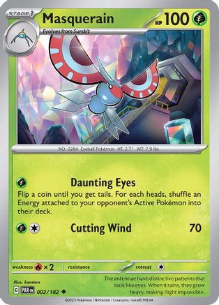 Masquerain 002/182  - Reverse Holofoil SV04 Paradox Rift - Uncommon