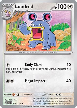 Loudred 149/182  - Reverse Holofoil SV04 Paradox Rift - Common