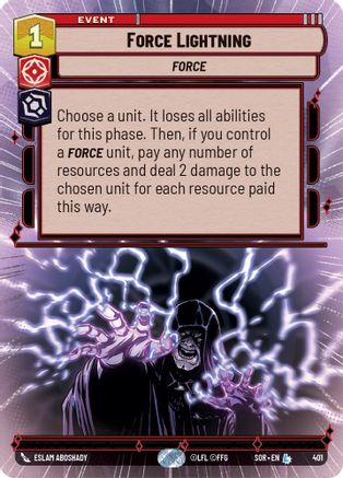 Force Lightning (Hyperspace) (401) - Spark of Rebellion Foil