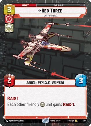 Red Three - Unstoppable (Hyperspace) (407) - Spark of Rebellion Foil