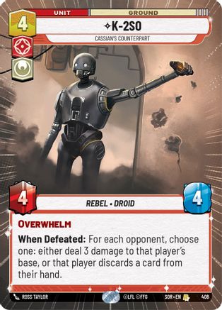 K-2SO - Cassian's Counterpart (Hyperspace) (408) - Spark of Rebellion Foil