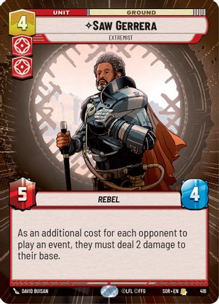 Saw Gerrera - Extremist (Hyperspace) (416) - Spark of Rebellion Foil