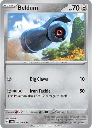 Beldum 113/162  - Reverse Holofoil SV05 Temporal Forces - Common