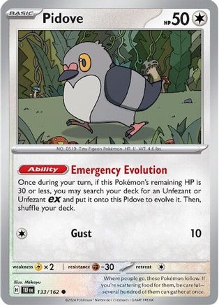 Pidove 133/162  - Reverse Holofoil SV05 Temporal Forces - Common