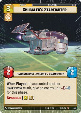 Smuggler's Starfighter (Hyperspace) (483) - Shadows of the Galaxy Foil