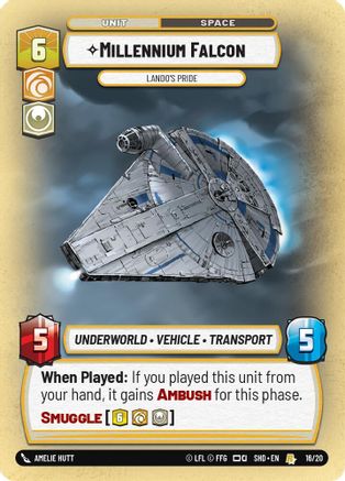 Millennium Falcon - Lando's Pride (16/20) - Shadows of the Galaxy Weekly Play Promos Foil