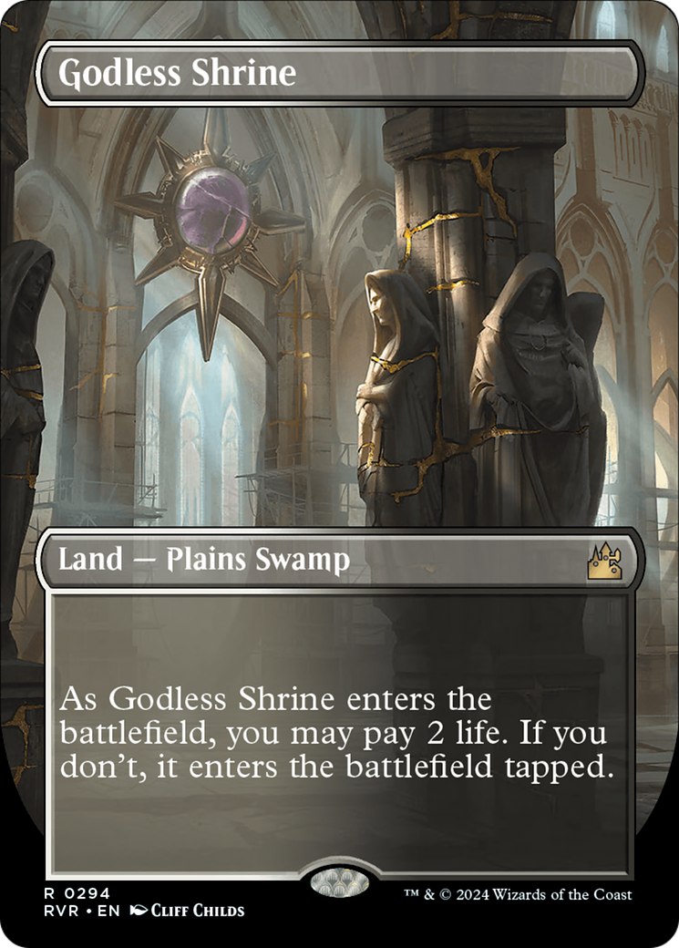 Godless Shrine (Borderless) (RVR-294) - Ravnica Remastered (Borderless) Foil