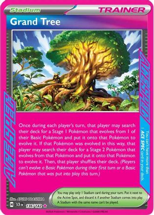 Grand Tree 136/142  - Holofoil SV07 Stellar Crown - ACE SPEC Rare