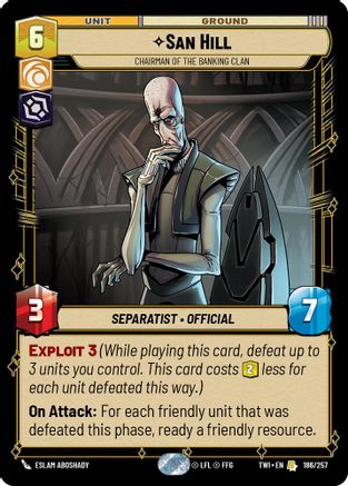 San Hill - Chairman of the Banking Clan (186/257) - Twilight of the Republic Foil