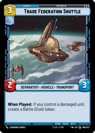 Trade Federation Shuttle (060/257) - Twilight of the Republic Foil